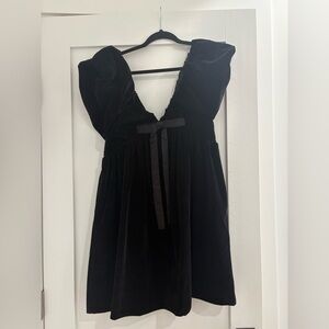 Endless Rose Black Velvet Mini Dress